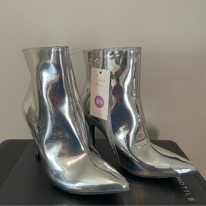 A New Day metallic silver ankle boots